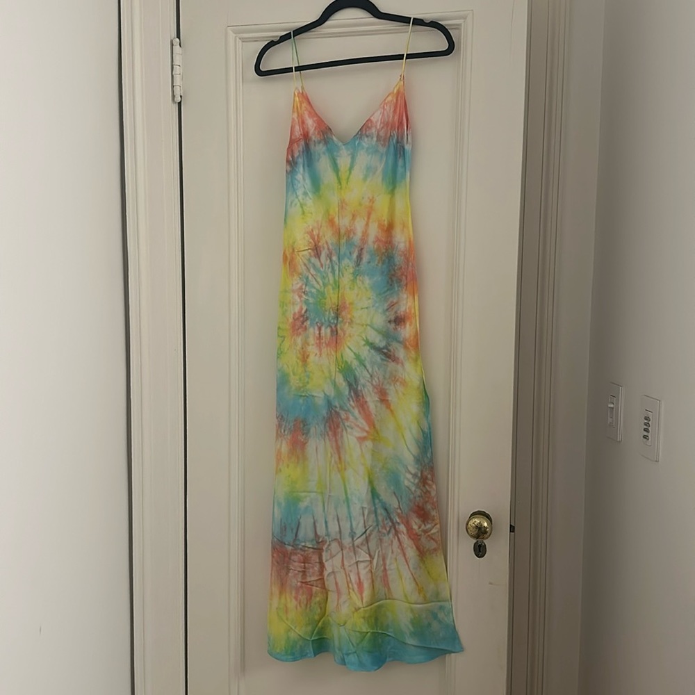 Dannijo tye dye silk slip dress